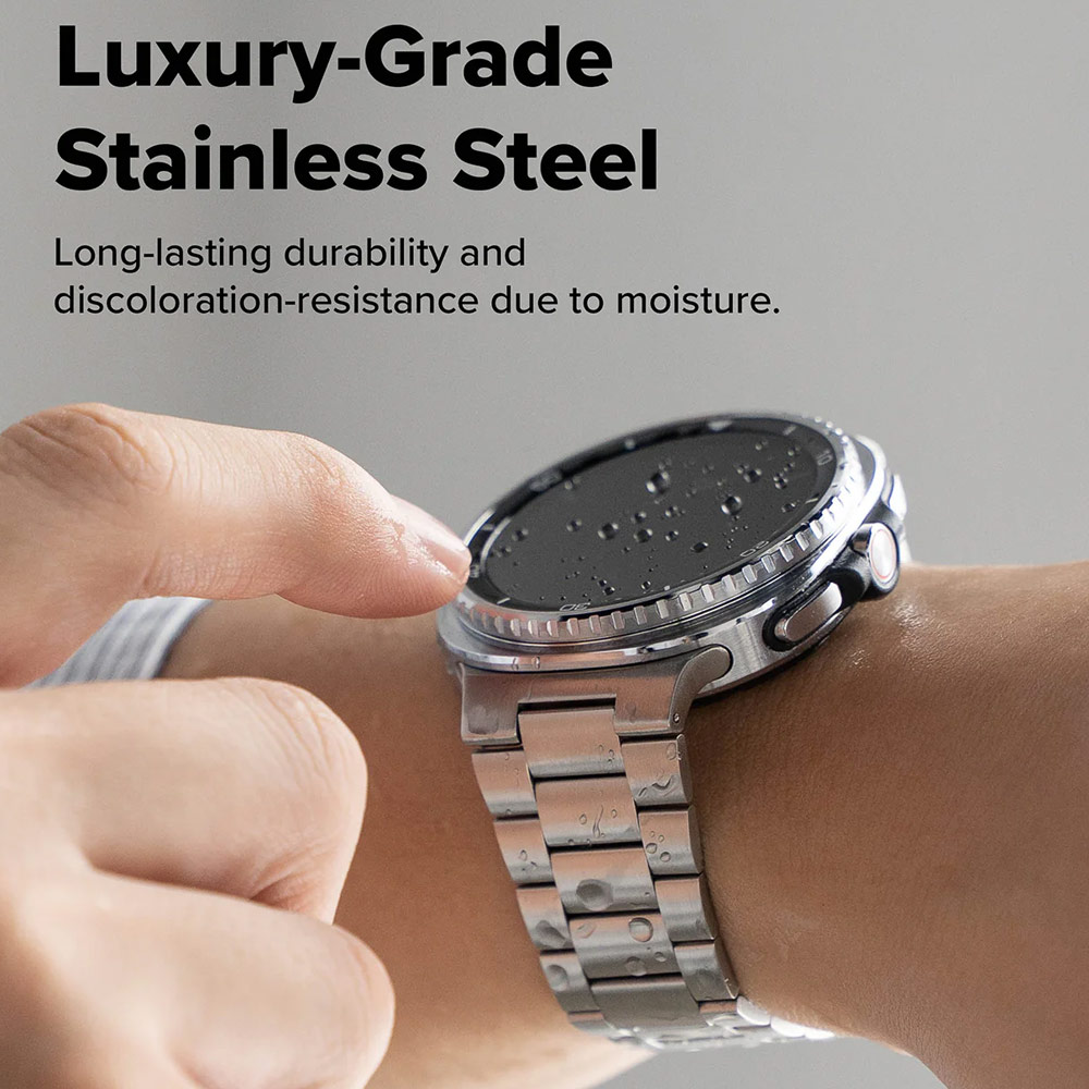 Picture of Samsung Galaxy Watch 8 40mm  | Ringke Stainless Steel Metal One Air Band Strap for Galaxy Watch 8 40mm 8 Classic 47mm (Silver)