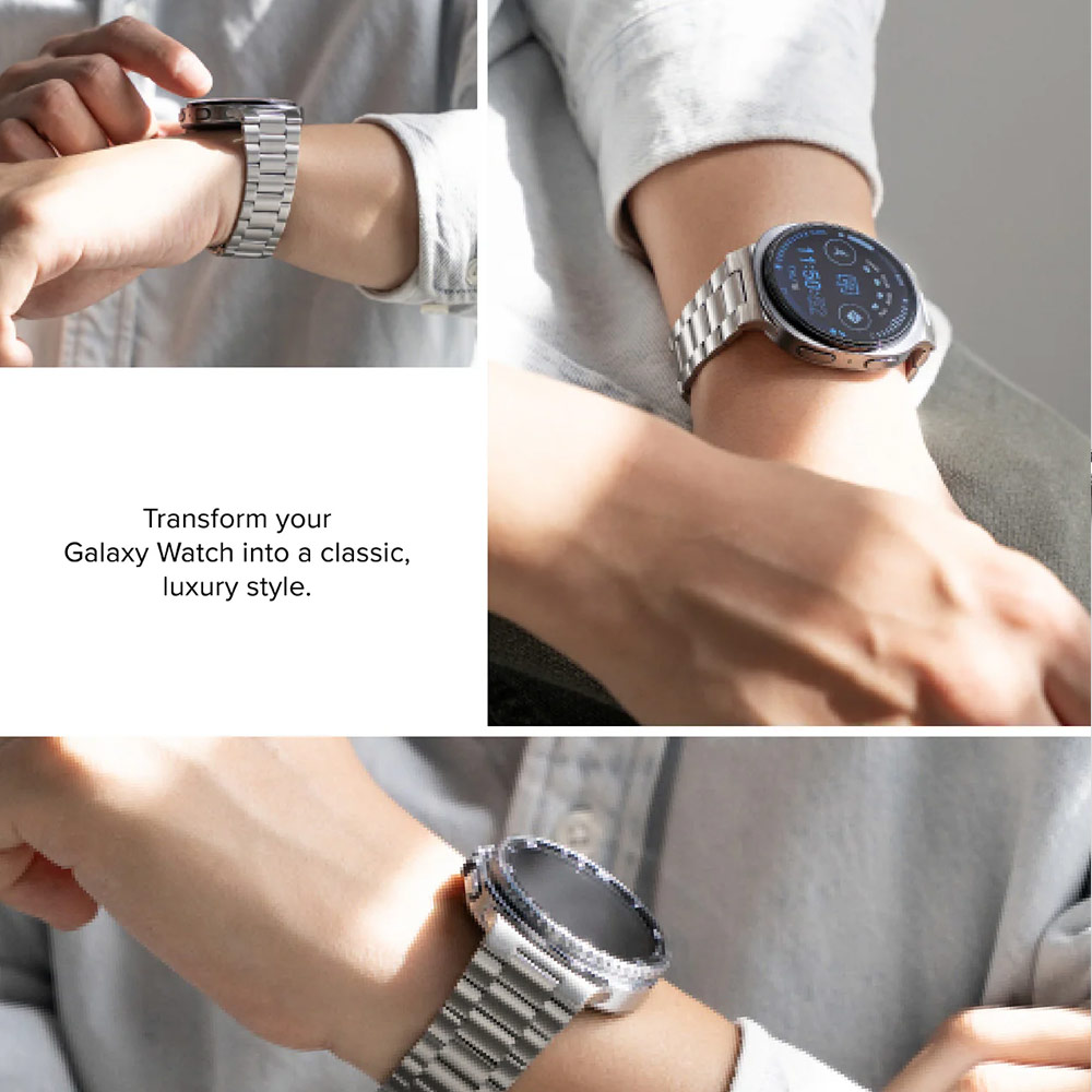 Picture of Samsung Galaxy Watch 8 40mm  | Ringke Stainless Steel Metal One Air Band Strap for Galaxy Watch 8 40mm 8 Classic 47mm (Silver)