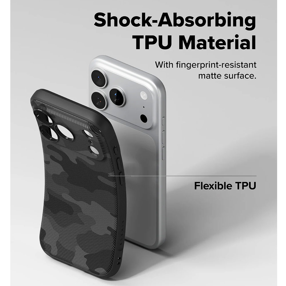 Picture of Apple iPhone 17 Pro 6.3 Case | Ringke Onyx Magnetic TPU Anti Finger Print Anti Slip Drop Protection Case for iPhone 17 Pro 6.3 (Camo Black)