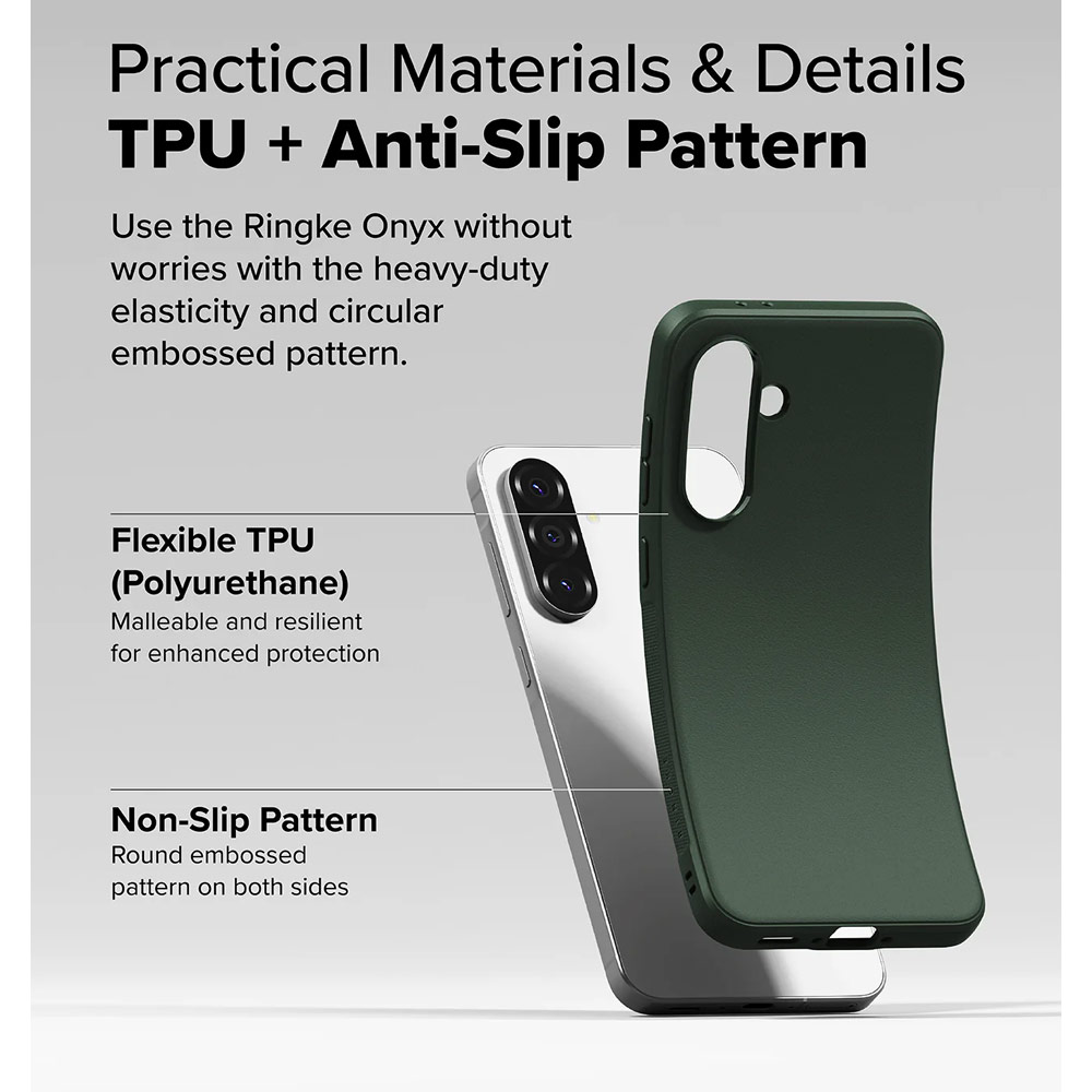 Picture of Samsung Galaxy A36 Case | Ringke Onyx Heavy Duty TPU Drop Protection Case for Samsung Galaxy A36 A56 (Dark Green)