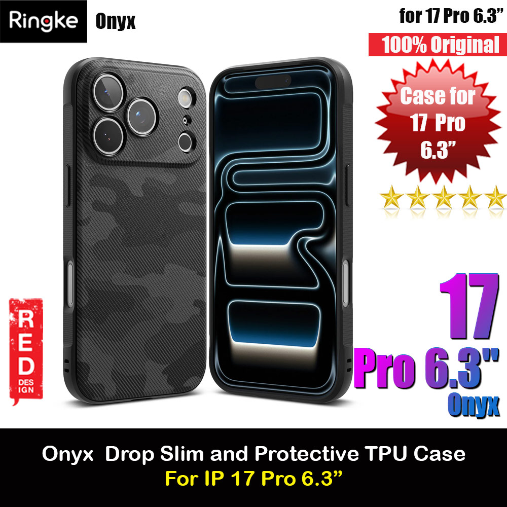 Picture of Ringke Onyx Design TPU Anti Finger Print Anti Slip Drop Protection Case for iPhone 17 Pro 6.3 (Camo Black) Apple iPhone 17 Pro 6.3- Apple iPhone 17 Pro 6.3 Cases, Apple iPhone 17 Pro 6.3 Covers, iPad Cases and a wide selection of Apple iPhone 17 Pro 6.3 Accessories in Malaysia, Sabah, Sarawak and Singapore 