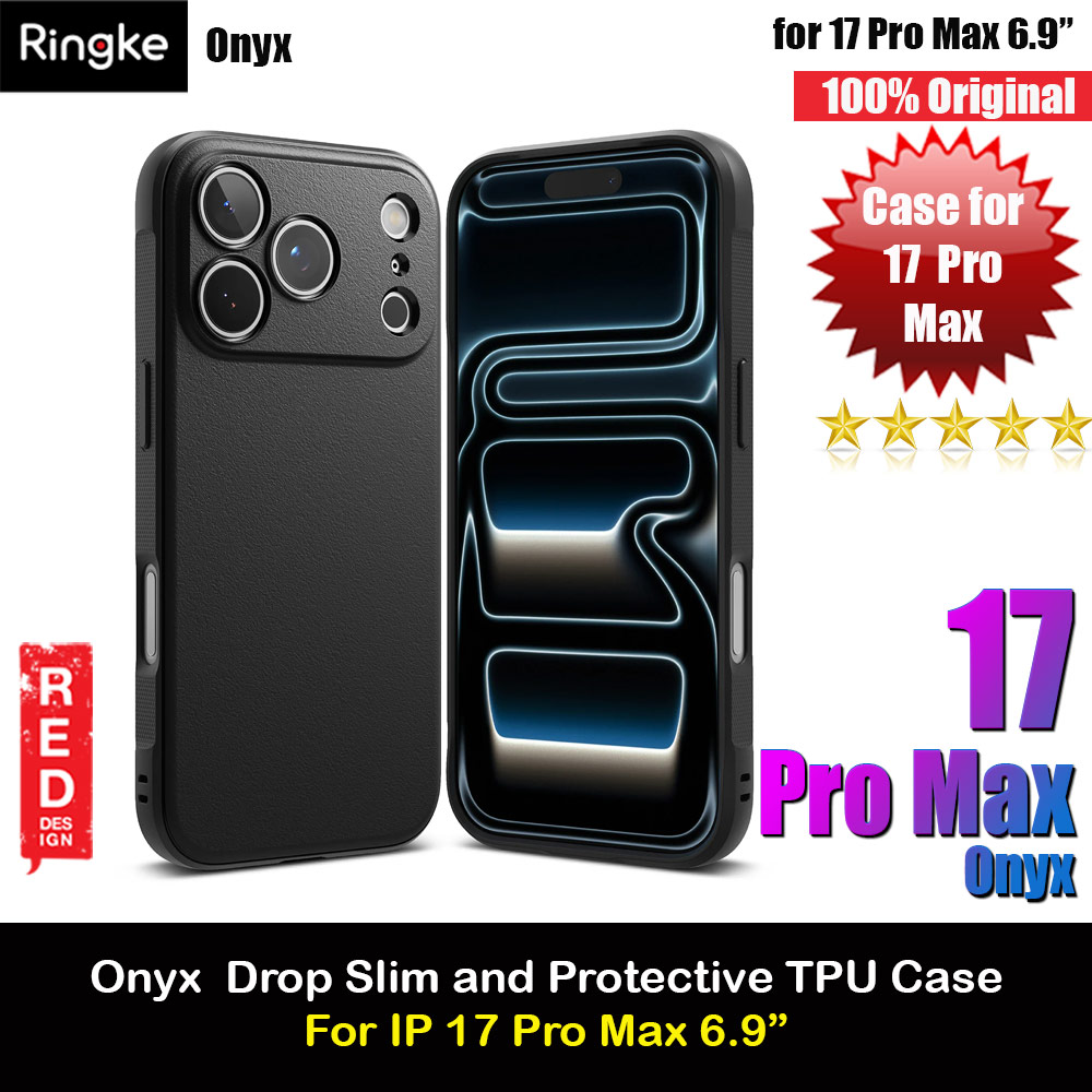 Picture of Ringke Onyx TPU Anti Finger Print Anti Slip Drop Protection Case for iPhone 17 Pro Max 6.9 (Black) Apple iPhone 17 Pro Max 6.9- Apple iPhone 17 Pro Max 6.9 Cases, Apple iPhone 17 Pro Max 6.9 Covers, iPad Cases and a wide selection of Apple iPhone 17 Pro Max 6.9 Accessories in Malaysia, Sabah, Sarawak and Singapore 