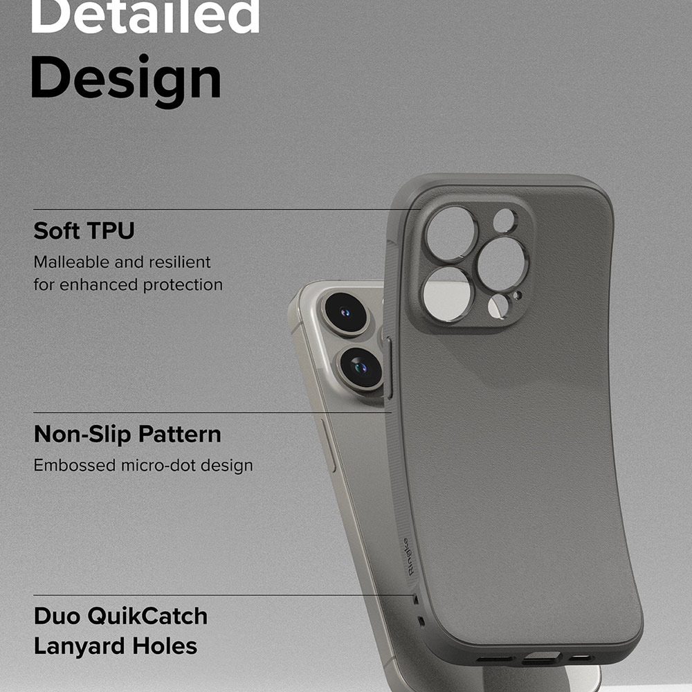 Picture of Apple iPhone 15 Pro Max 6.7 Case | Ringke Onyx Tough Heavy Duty Slim Light Drop Protection Case for Apple iPhone 15 Pro Max 6.7 (Gray)