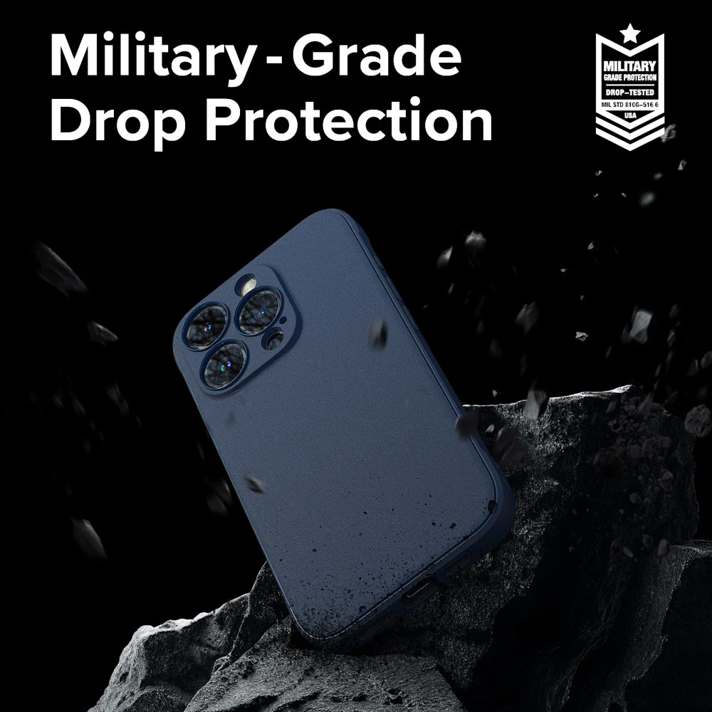 Picture of Apple iPhone 15 Pro 6.1 Case | Ringke Onyx Tough Heavy Duty Slim Light Drop Protection Case for Apple iPhone 15 Pro 6.1 (Navy)