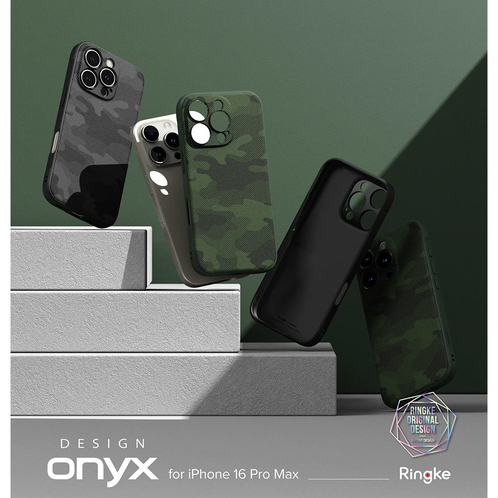 Picture of Apple iPhone 16 Pro Max 6.9 Case | Ringke Onyx Design Tough Heavy Duty Slim Light Drop Protection Case for Apple iPhone 16 Pro Max 6.9 (Camo Black)