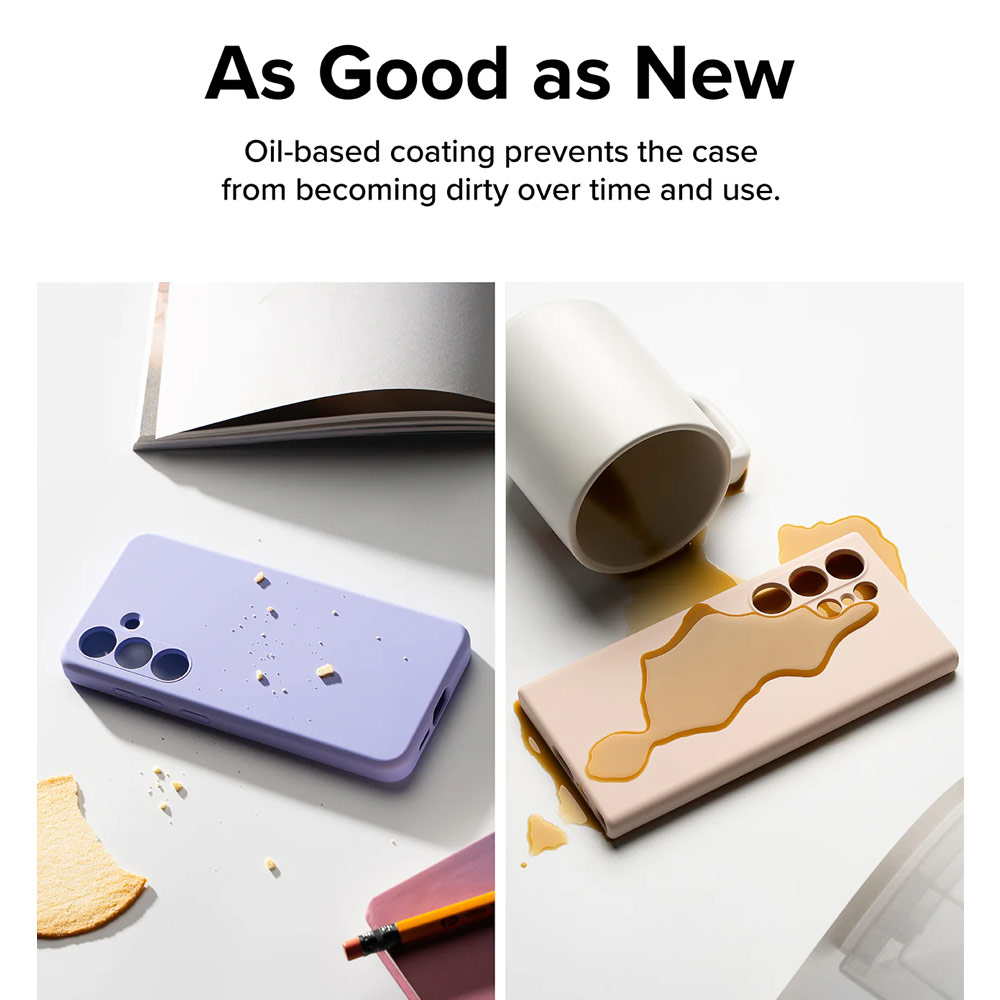 Picture of Samsung Galaxy S24 Ultra Case | Ringke Soft Liquid Silicone Case with Magnetic Ring Protection Case for Samsung Galaxy S24 Ultra (Stone)