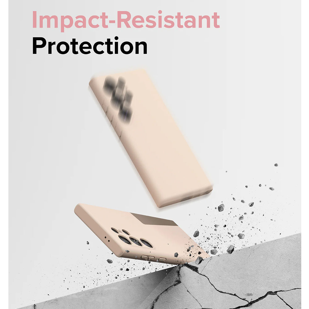 Picture of Samsung Galaxy S24 Ultra Case | Ringke Soft Liquid Silicone Case with Magnetic Ring Protection Case for Samsung Galaxy S24 Ultra (Pink Sand)