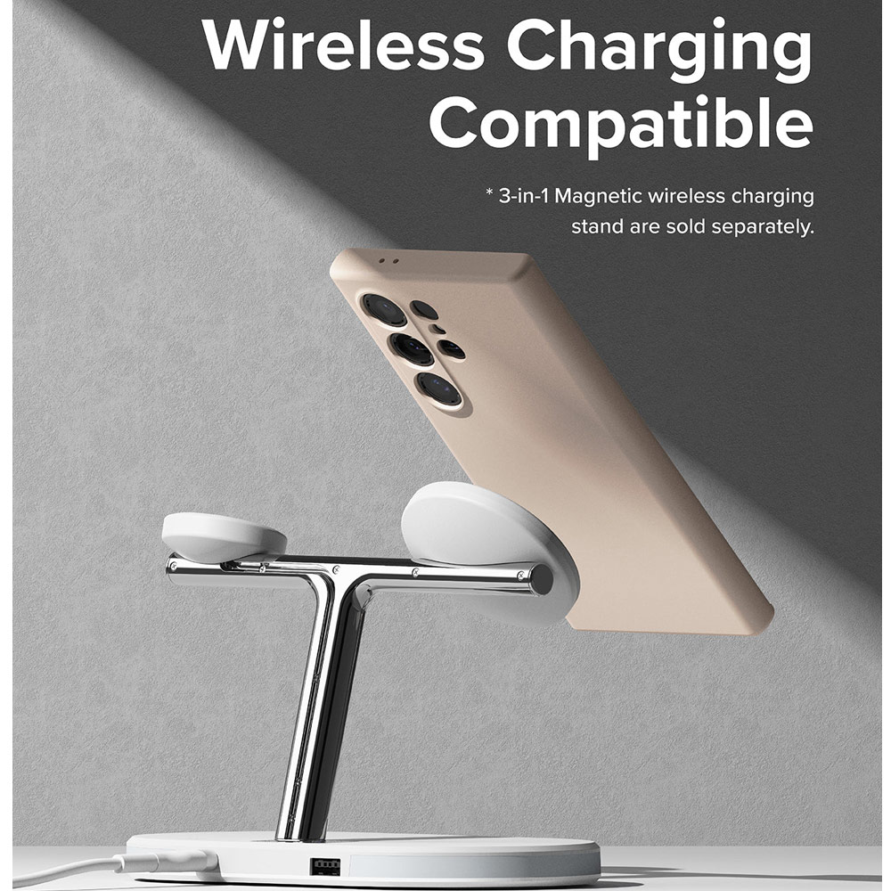 Picture of Samsung Galaxy S24 Ultra Case | Ringke Soft Liquid Silicone Case with Magnetic Ring Protection Case for Samsung Galaxy S24 Ultra (Pink Sand)