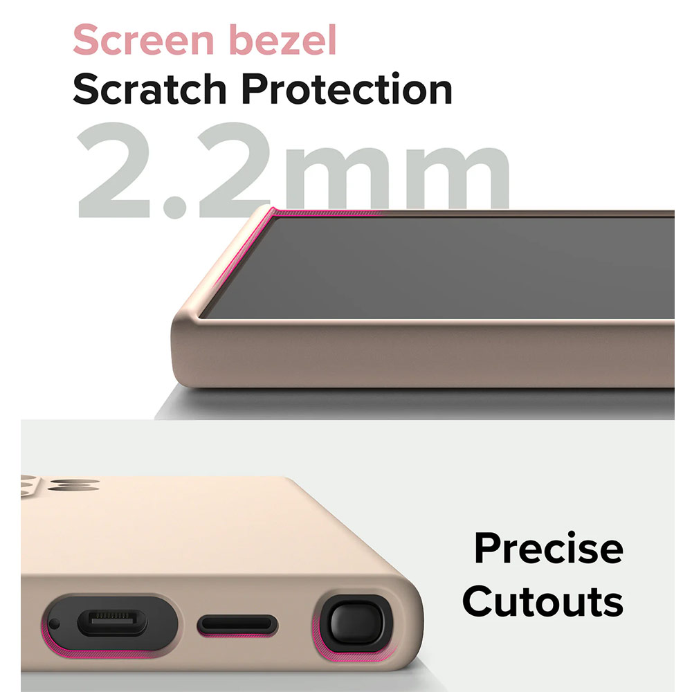 Picture of Samsung Galaxy S24 Ultra Case | Ringke Soft Liquid Silicone Case with Magnetic Ring Protection Case for Samsung Galaxy S24 Ultra (Pink Sand)
