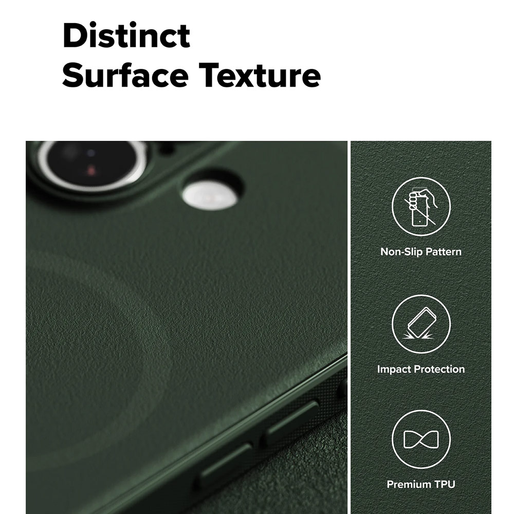 Picture of Apple iPhone 17 6.3 Case | Ringke Onyx Magnetic TPU Anti Finger Print Anti Slip Drop Protection Case for iPhone 17 6.3 (Dark Green)