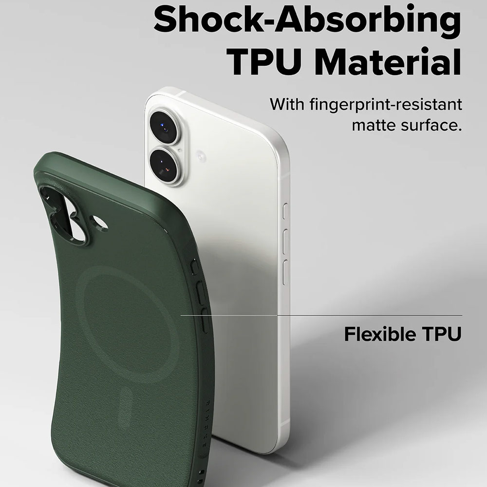 Picture of Apple iPhone 17 6.3 Case | Ringke Onyx Magnetic TPU Anti Finger Print Anti Slip Drop Protection Case for iPhone 17 6.3 (Dark Green)