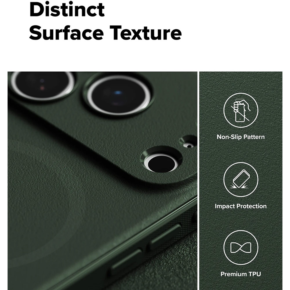 Picture of Apple iPhone 17 Pro Max 6.9 Case | Ringke Onyx Magnetic TPU Anti Finger Print Anti Slip Drop Protection Case for iPhone 17 Pro Max 6.9 (Dark Green)