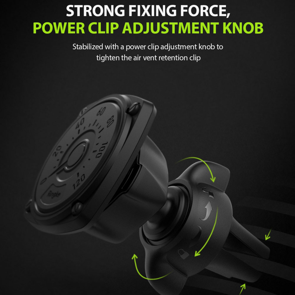 Picture of Apple iPhone 13 Pro Max 6.7 Power Bank | Ringke Magnetic Power Clip Air Vent Car Mounts Holders for Smartphone (Black)