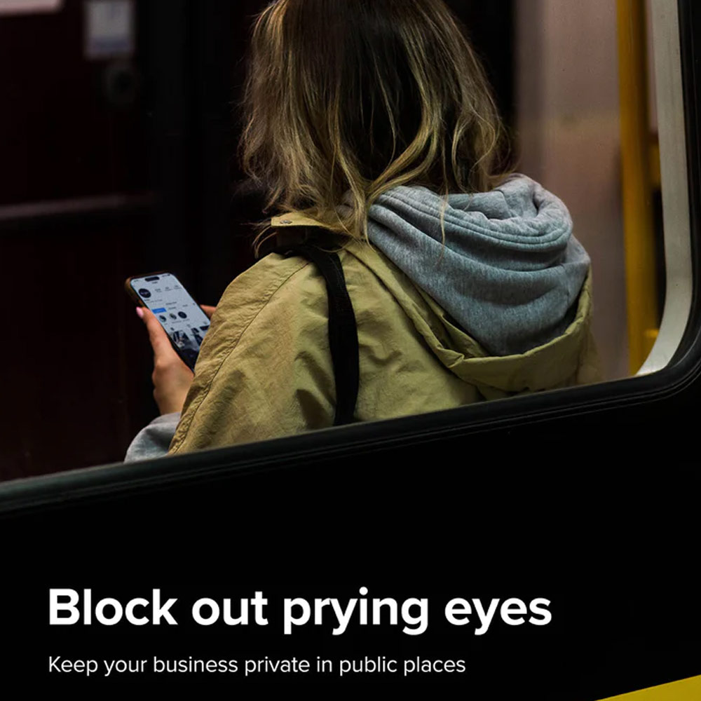 Picture of Apple iPhone 15 Pro Max 6.7 Screen Protector | Ringke Tempered Glass Full Cover Glass Screen Protector with Installation Jig Helper for iPhone 15 Pro Max 6.7 (Privacy Anti View Peep SpyBlack)