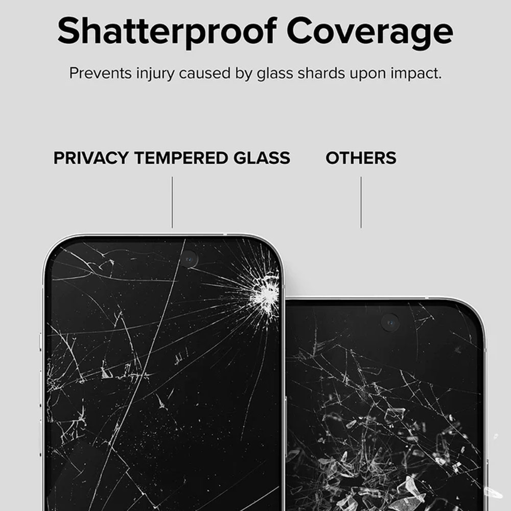 Picture of Apple iPhone 15 6.1 Screen Protector | Ringke Tempered Glass Full Cover Glass Screen Protector with Installation Jig Helper for iPhone 15 6.1 (Privacy Anti View Peep Spy Black)