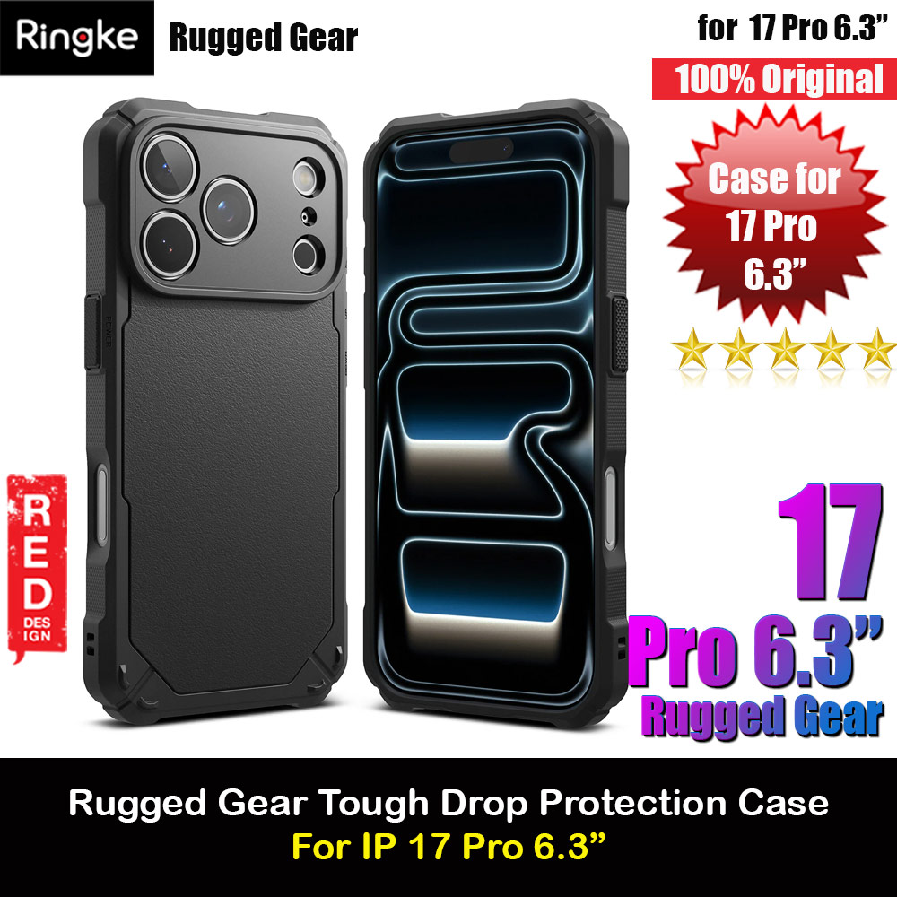 Picture of Ringke Rugged Gear Drop Protection Case for iPhone 17 Pro 6.3 (Black) Apple iPhone 17 Pro 6.3- Apple iPhone 17 Pro 6.3 Cases, Apple iPhone 17 Pro 6.3 Covers, iPad Cases and a wide selection of Apple iPhone 17 Pro 6.3 Accessories in Malaysia, Sabah, Sarawak and Singapore 