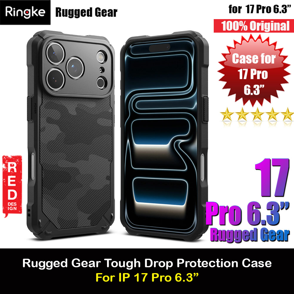 Picture of Ringke Rugged Gear Drop Protection Case for iPhone 17 Pro 6.3 (Camo Black) Apple iPhone 17 Pro 6.3- Apple iPhone 17 Pro 6.3 Cases, Apple iPhone 17 Pro 6.3 Covers, iPad Cases and a wide selection of Apple iPhone 17 Pro 6.3 Accessories in Malaysia, Sabah, Sarawak and Singapore 