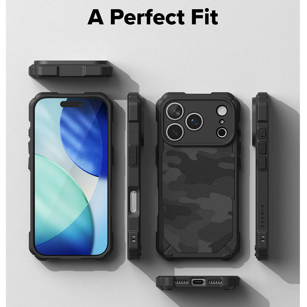 Picture of Apple iPhone 17 Pro 6.3 Case | Ringke Rugged Gear Drop Protection Case for iPhone 17 Pro 6.3 (Camo Black)