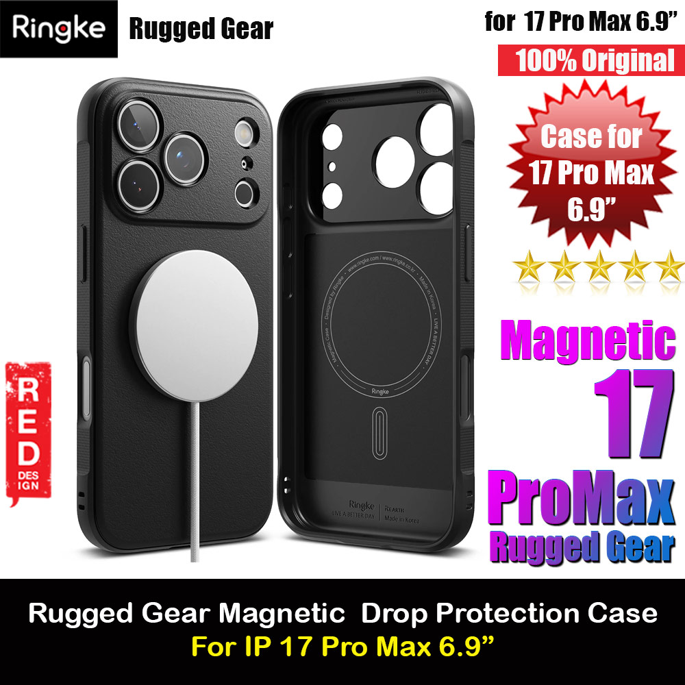 Picture of Ringke Rugged Gear Magnetic Compatible Drop Protection Case for iPhone 17 Pro Max 6.9 (Black) Apple iPhone 17 Pro Max 6.9- Apple iPhone 17 Pro Max 6.9 Cases, Apple iPhone 17 Pro Max 6.9 Covers, iPad Cases and a wide selection of Apple iPhone 17 Pro Max 6.9 Accessories in Malaysia, Sabah, Sarawak and Singapore 