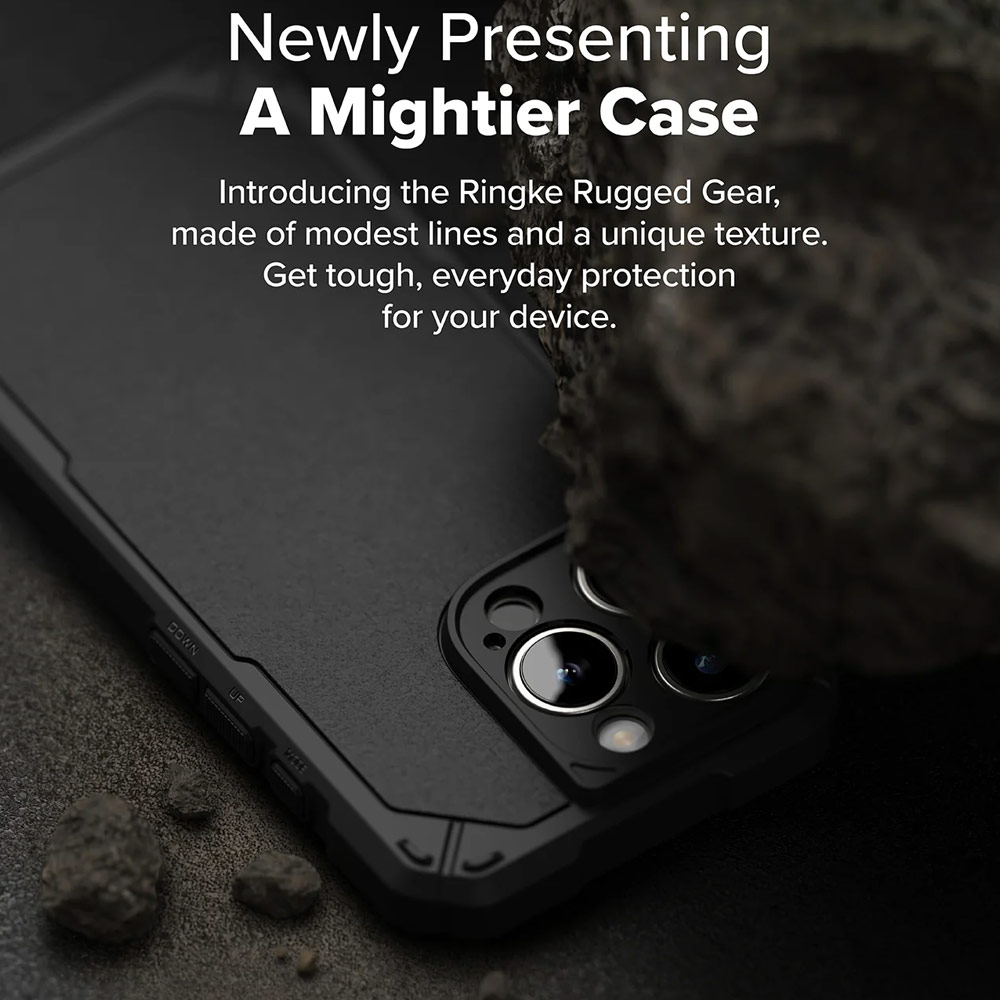 Picture of Apple iPhone 16 Pro Max 6.9 Case | Ringke Rugged Gear Magnetic Charging Compatible Drop Protection Case for Apple iPhone 16 Pro Max 6.9 (Black)
