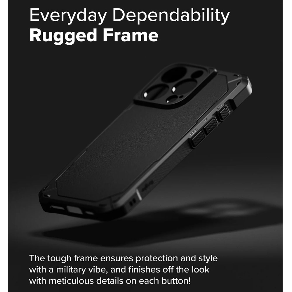 Picture of Apple iPhone 16 Pro Max 6.9 Case | Ringke Rugged Gear Magnetic Charging Compatible Drop Protection Case for Apple iPhone 16 Pro Max 6.9 (Black)