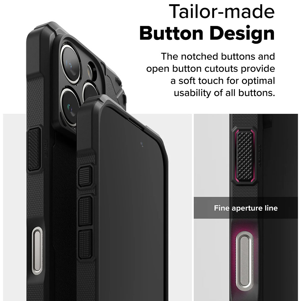 Picture of Apple iPhone 16 Pro Max 6.9 Case | Ringke Rugged Gear Magnetic Charging Compatible Drop Protection Case for Apple iPhone 16 Pro Max 6.9 (Black)