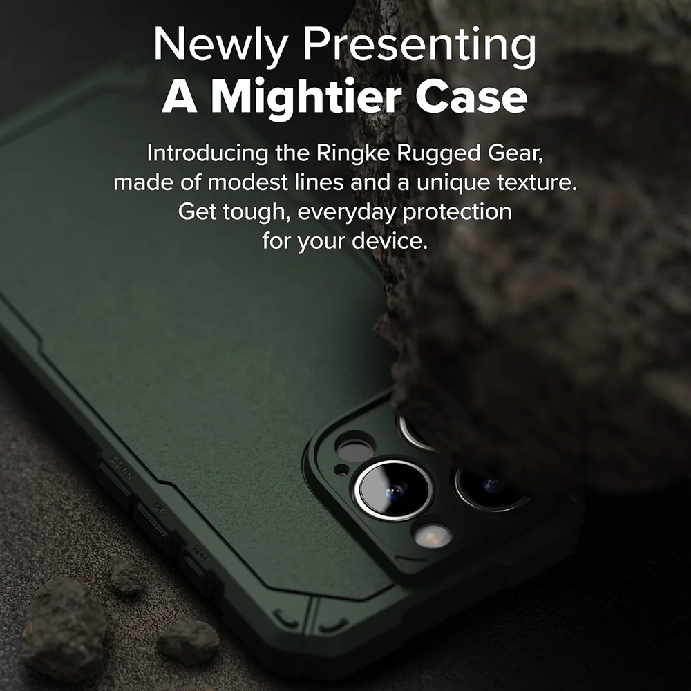 Picture of Apple iPhone 16 Pro Max 6.9 Case | Ringke Rugged Gear Magnetic Charging Compatible Drop Protection Case for Apple iPhone 16 Pro Max 6.9 (Dark Green)