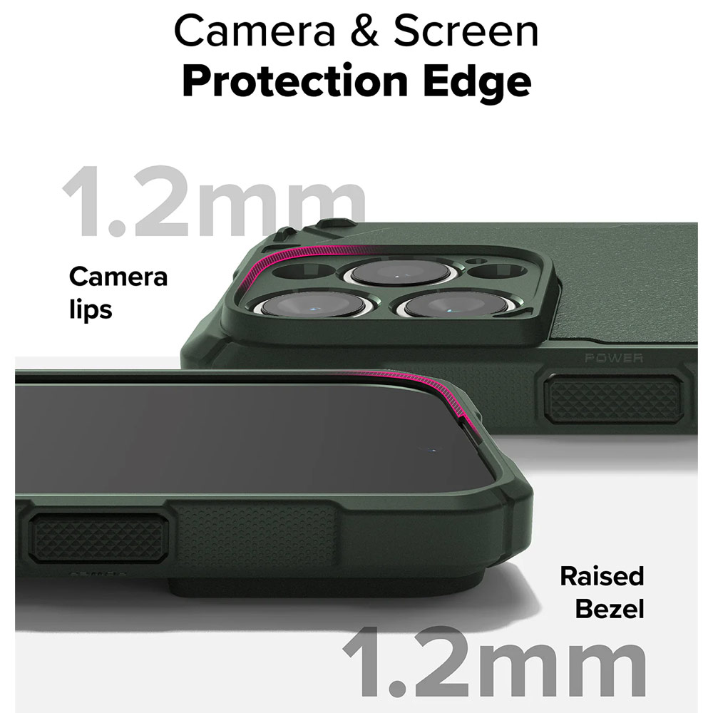 Picture of Apple iPhone 16 Pro Max 6.9 Case | Ringke Rugged Gear Magnetic Charging Compatible Drop Protection Case for Apple iPhone 16 Pro Max 6.9 (Dark Green)