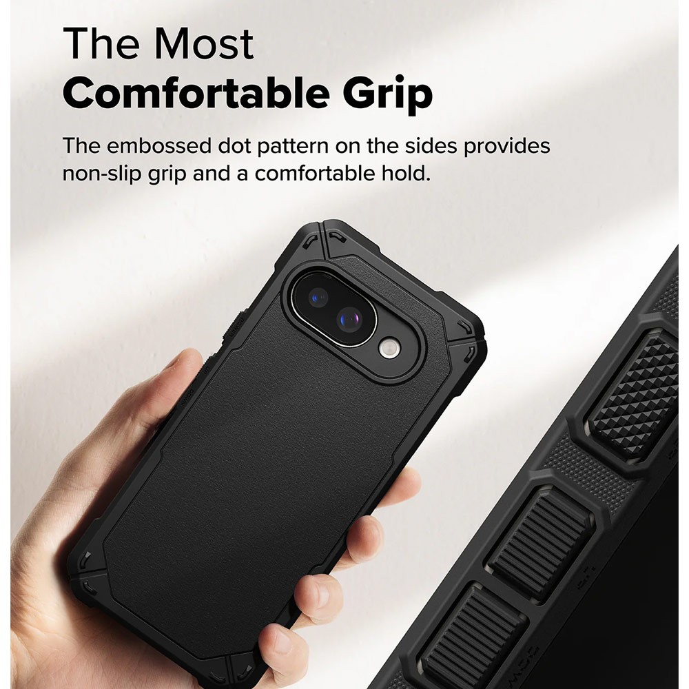 Picture of Google Pixel 9a Case | Ringke Rugged Gear Tough ShockProof Drop Protection Case for Google Pixel 9a (Black)