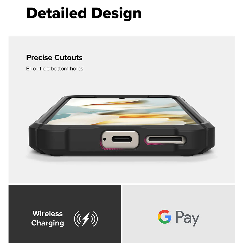 Picture of Google Pixel 9a Case | Ringke Rugged Gear Tough ShockProof Drop Protection Case for Google Pixel 9a (Black)