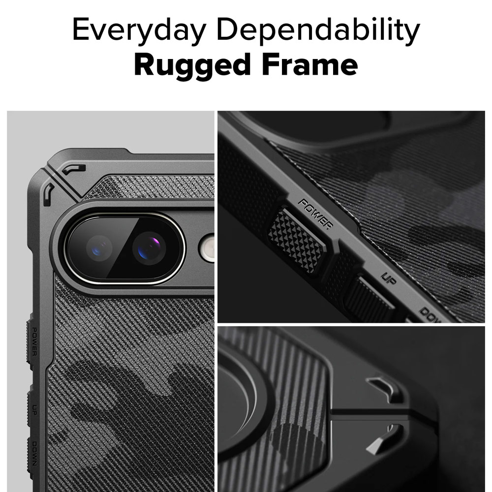 Picture of Google Pixel 9a Case | Ringke Rugged Gear Tough ShockProof Drop Protection Case for Google Pixel 9a (Camo Black)