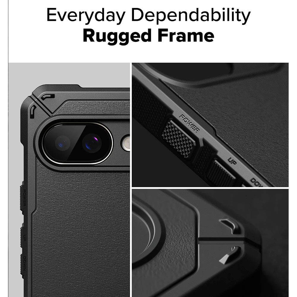 Picture of Google Pixel 9a Case | Ringke Rugged Gear Magnetic Tough ShockProof Drop Protection Case for Google Pixel 9a (Black)