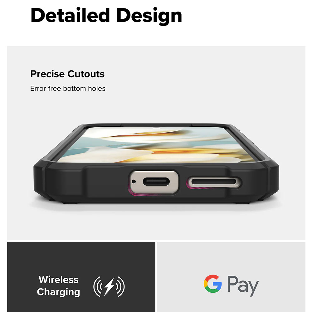 Picture of Google Pixel 9a Case | Ringke Rugged Gear Magnetic Tough ShockProof Drop Protection Case for Google Pixel 9a (Black)