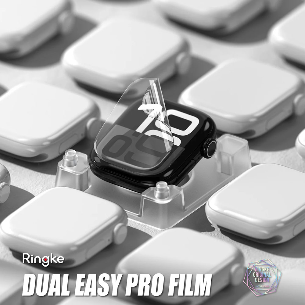 Picture of Apple Watch 10 42mm Screen Protector | Ringke Screen Protector Dual Easy Film Pro High Quality EPU Self Healing Anti Finger Print Soft Screen Protector for Apple Watch Series 10 42mm (Clear) 2pcs