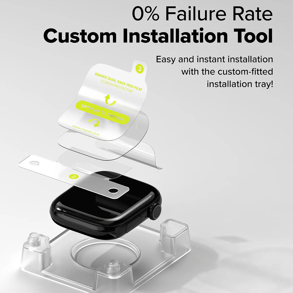 Picture of Apple Watch 10 46mm Screen Protector | Ringke Screen Protector Dual Easy Film Pro High Quality EPU Self Healing Anti Finger Print Soft Screen Protector for Apple Watch Series 10 46mm (Clear) 2pcs