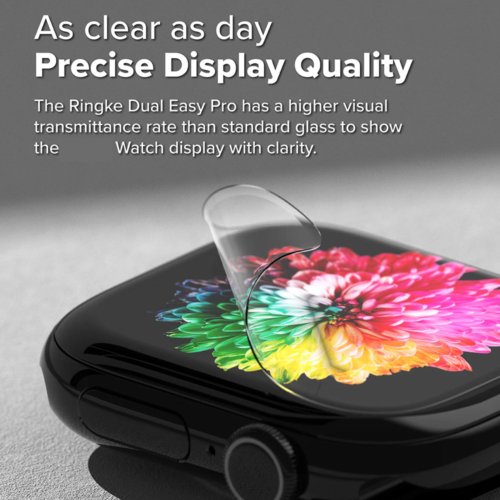 Picture of Apple Watch 10 46mm Screen Protector | Ringke Screen Protector Dual Easy Film Pro High Quality EPU Self Healing Anti Finger Print Soft Screen Protector for Apple Watch Series 10 46mm (Clear) 2pcs