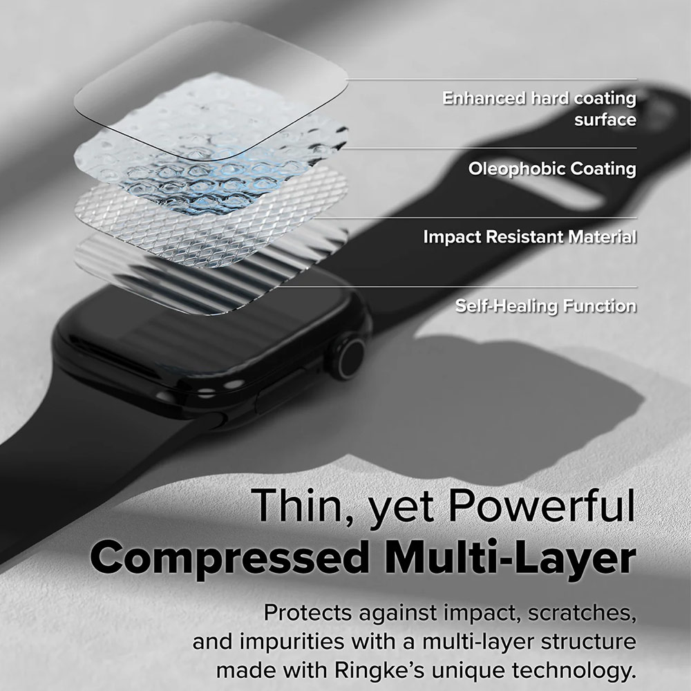 Picture of Apple Watch 10 46mm Screen Protector | Ringke Screen Protector Dual Easy Film Pro High Quality EPU Self Healing Anti Finger Print Soft Screen Protector for Apple Watch Series 10 46mm (Clear) 2pcs