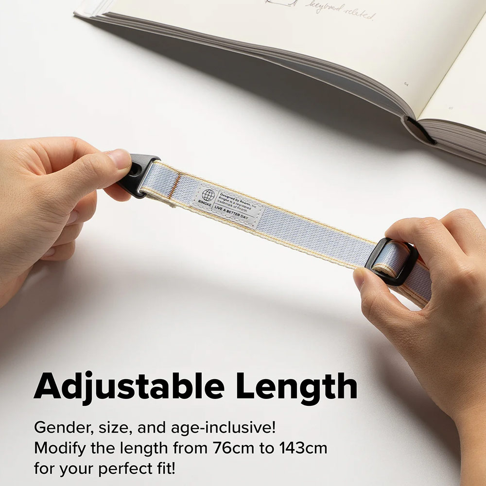 Picture of Ringke High density polyester Shoulder Strap for Perfect for daily use traveling hiking smartphone  Portable Handheld Fan Strap  (Stripe Blue)