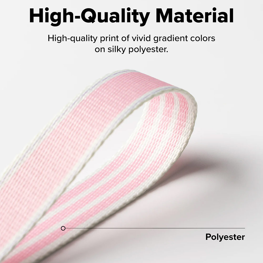Picture of Ringke High density polyester Shoulder Strap for Perfect for daily use traveling hiking smartphone Portable Handheld Fan Strap (Stripe Pink)