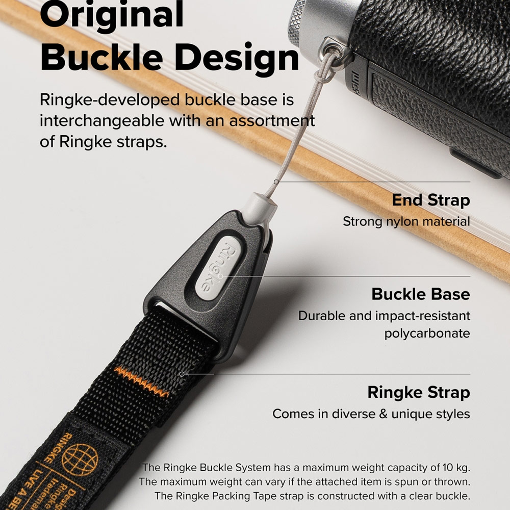 Picture of Ringke High density polyester Slim Shoulder Strap for Perfect for daily use traveling hiking smartphone Portable Handheld Fan Strap (Black)