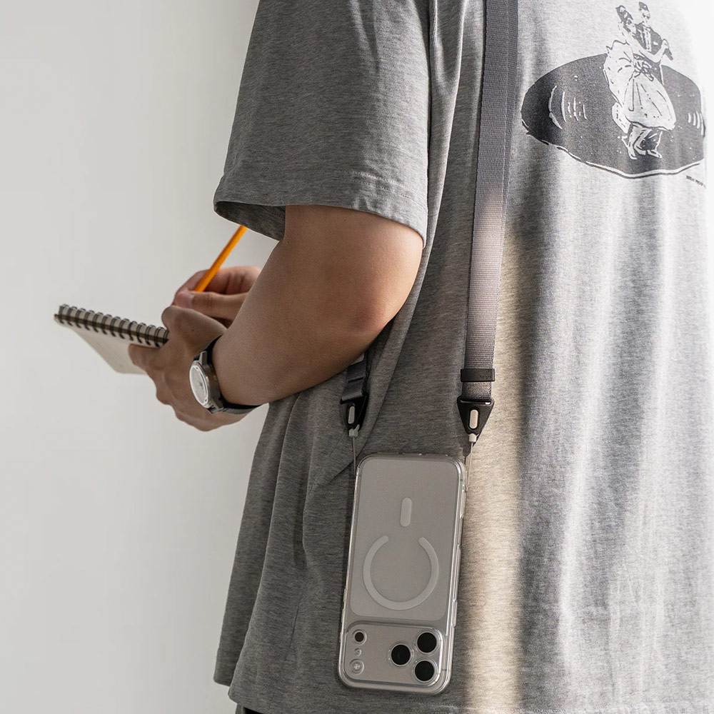 Picture of Ringke High density polyester Shoulder Strap for Perfect for daily use traveling hiking smartphone Portable Handheld Fan Strap (Graphite)