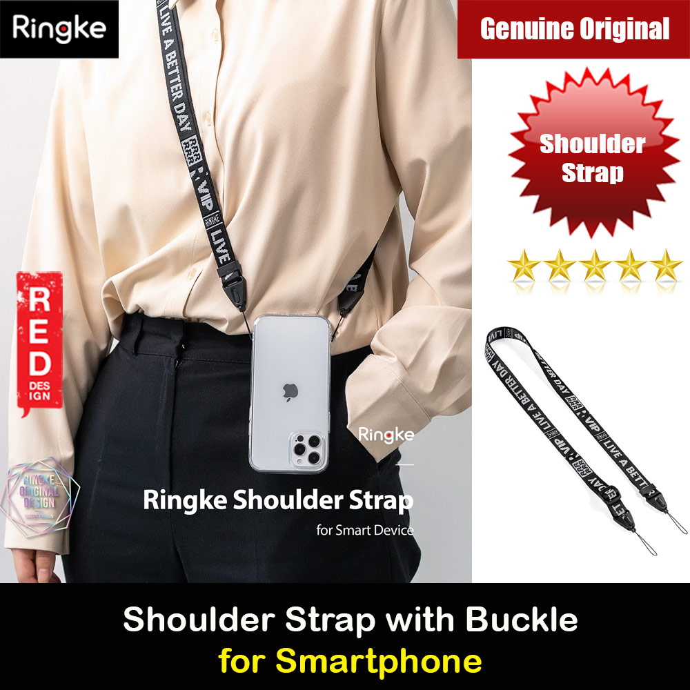 Picture of Ringke Shoulder Strap Smartphone Case Strap Camera Strap Airpods Pro Airpods 3 Strap with Buckle (Lettering Ticket Band 2 Black) Red Design- Red Design Cases, Red Design Covers, iPad Cases and a wide selection of Red Design Accessories in Malaysia, Sabah, Sarawak and Singapore 