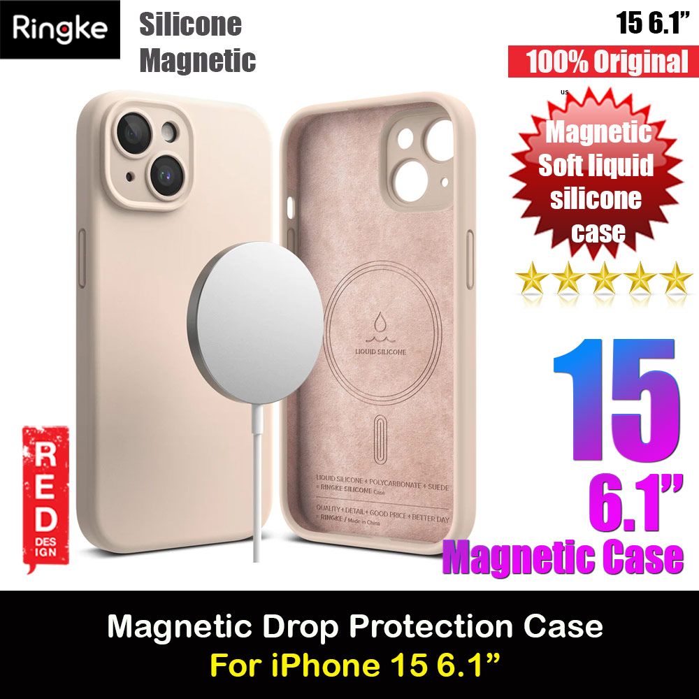 Picture of Ringke Silicone Magnetic Drop Protection Case for Apple iPhone 15 6.1 (Pink Sand) Apple iPhone 15 6.1- Apple iPhone 15 6.1 Cases, Apple iPhone 15 6.1 Covers, iPad Cases and a wide selection of Apple iPhone 15 6.1 Accessories in Malaysia, Sabah, Sarawak and Singapore 