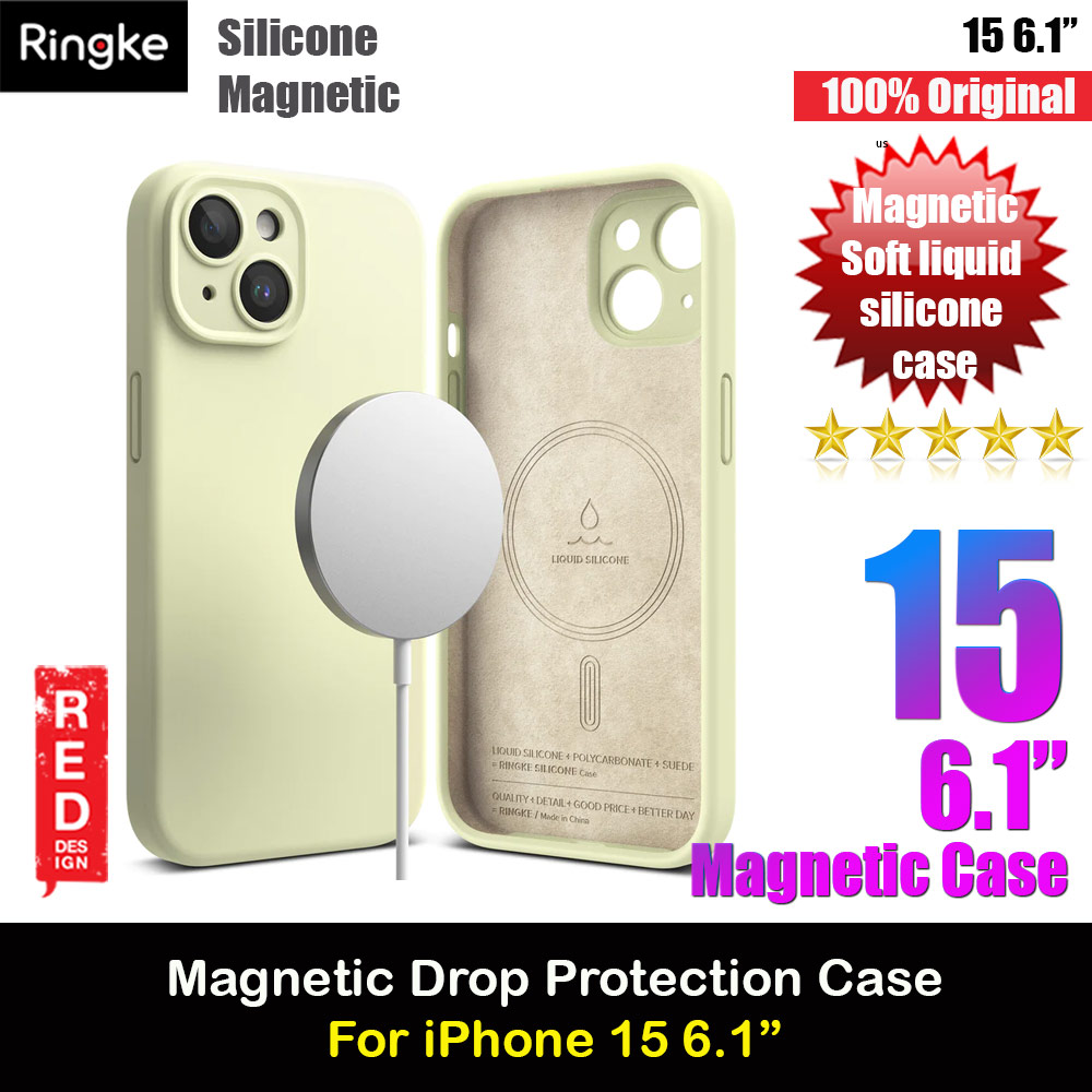 Picture of Ringke Silicone Magnetic Drop Protection Case for Apple iPhone 15 6.1 (Sunny Lime) Apple iPhone 15 6.1- Apple iPhone 15 6.1 Cases, Apple iPhone 15 6.1 Covers, iPad Cases and a wide selection of Apple iPhone 15 6.1 Accessories in Malaysia, Sabah, Sarawak and Singapore 