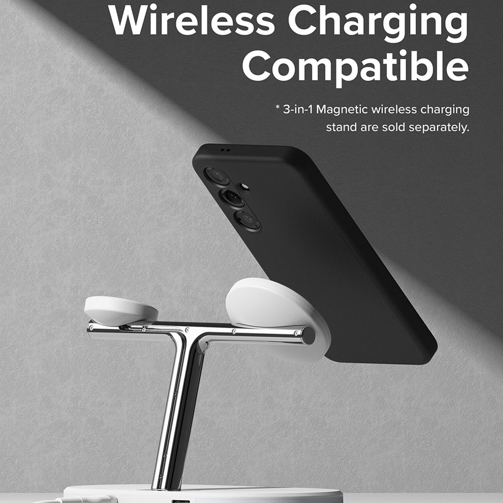 Picture of Samsung Galaxy S24 Case | Ringke Soft Liquid Silicone Case with Magnetic Ring Protection Case for Samsung Galaxy S24 (Black)