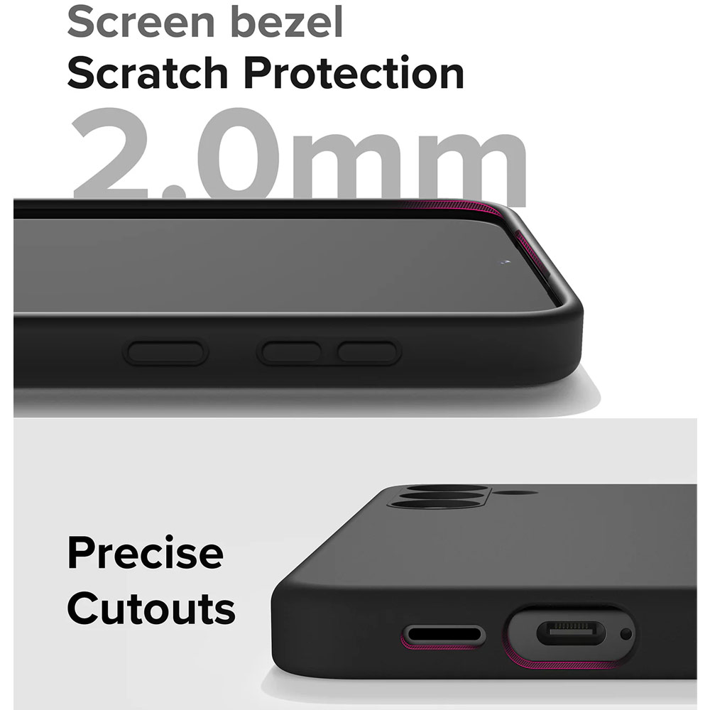 Picture of Samsung Galaxy S24 Case | Ringke Soft Liquid Silicone Case with Magnetic Ring Protection Case for Samsung Galaxy S24 (Black)