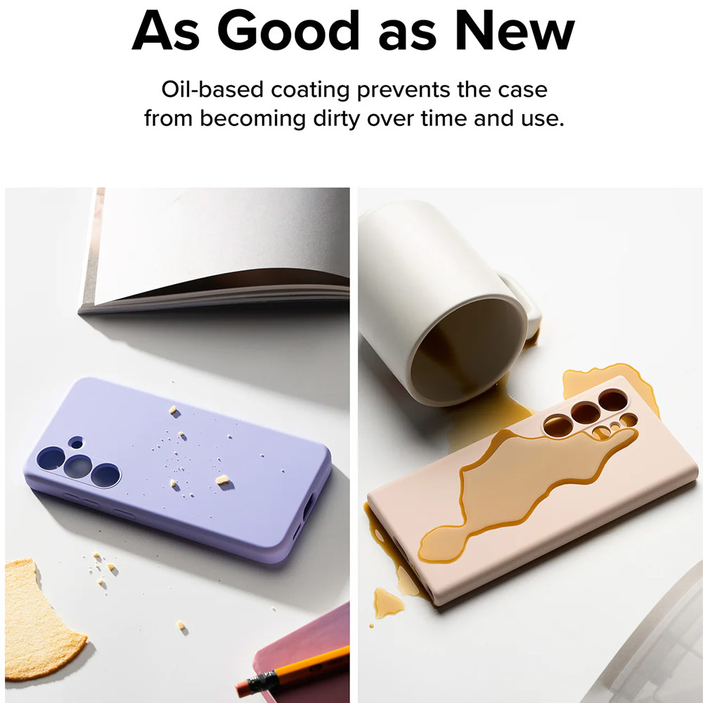 Picture of Samsung Galaxy S24 Case | Ringke Soft Liquid Silicone Case with Magnetic Ring Protection Case for Samsung Galaxy S24 (Pink Sand)