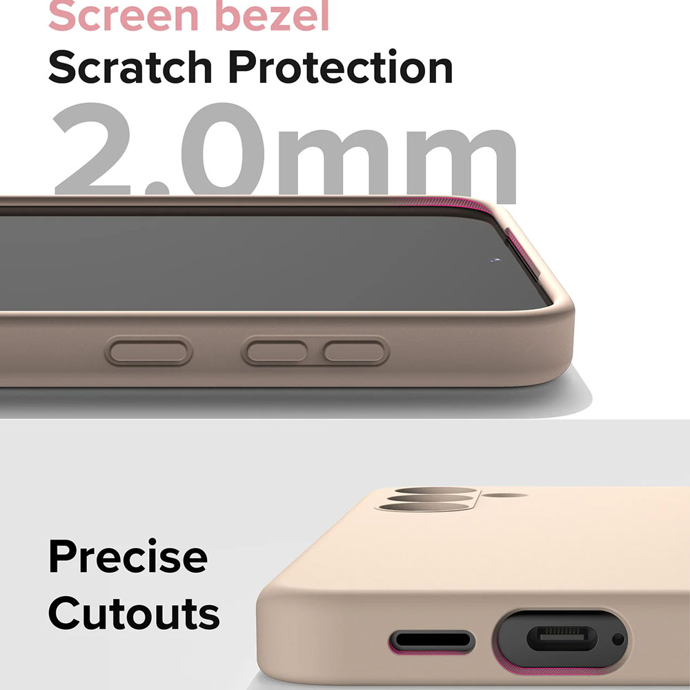 Picture of Samsung Galaxy S24 Case | Ringke Soft Liquid Silicone Case with Magnetic Ring Protection Case for Samsung Galaxy S24 (Pink Sand)