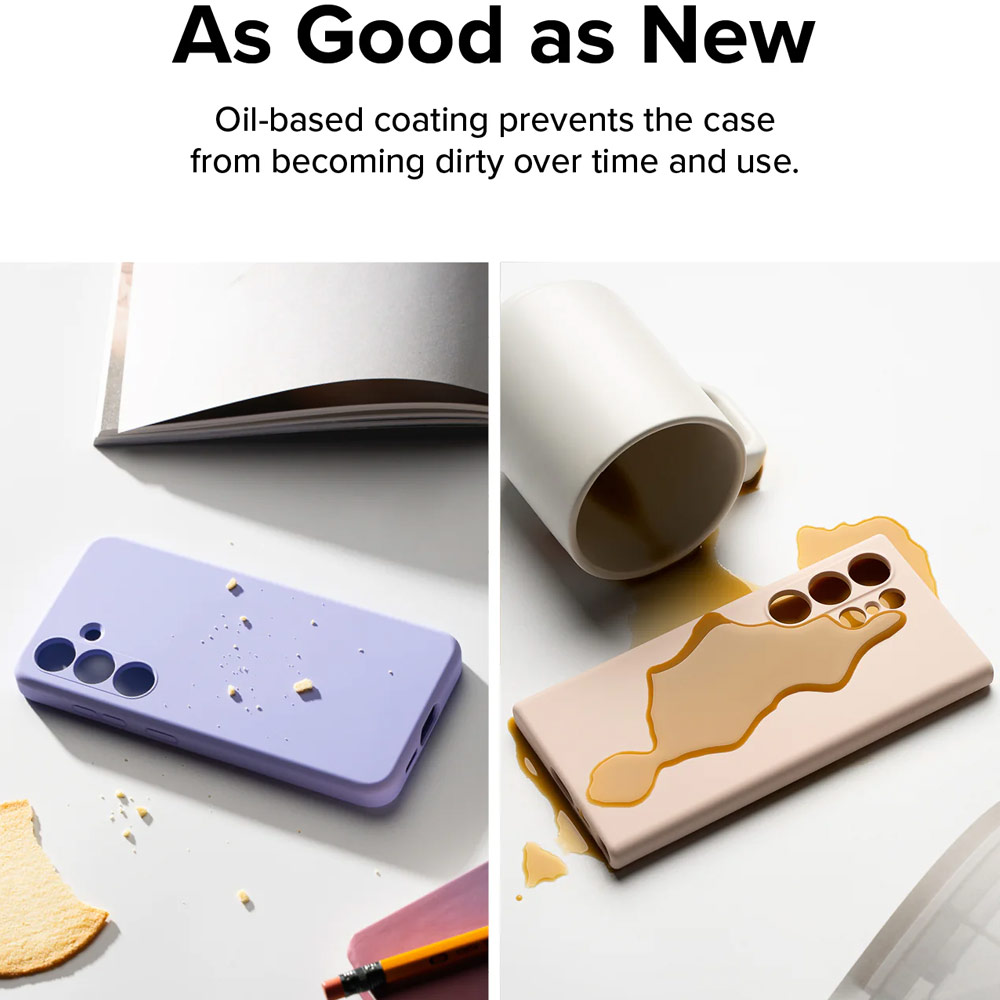 Picture of Samsung Galaxy S24 Case | Ringke Soft Liquid Silicone Case with Magnetic Ring Protection Case for Samsung Galaxy S24 (Stone)