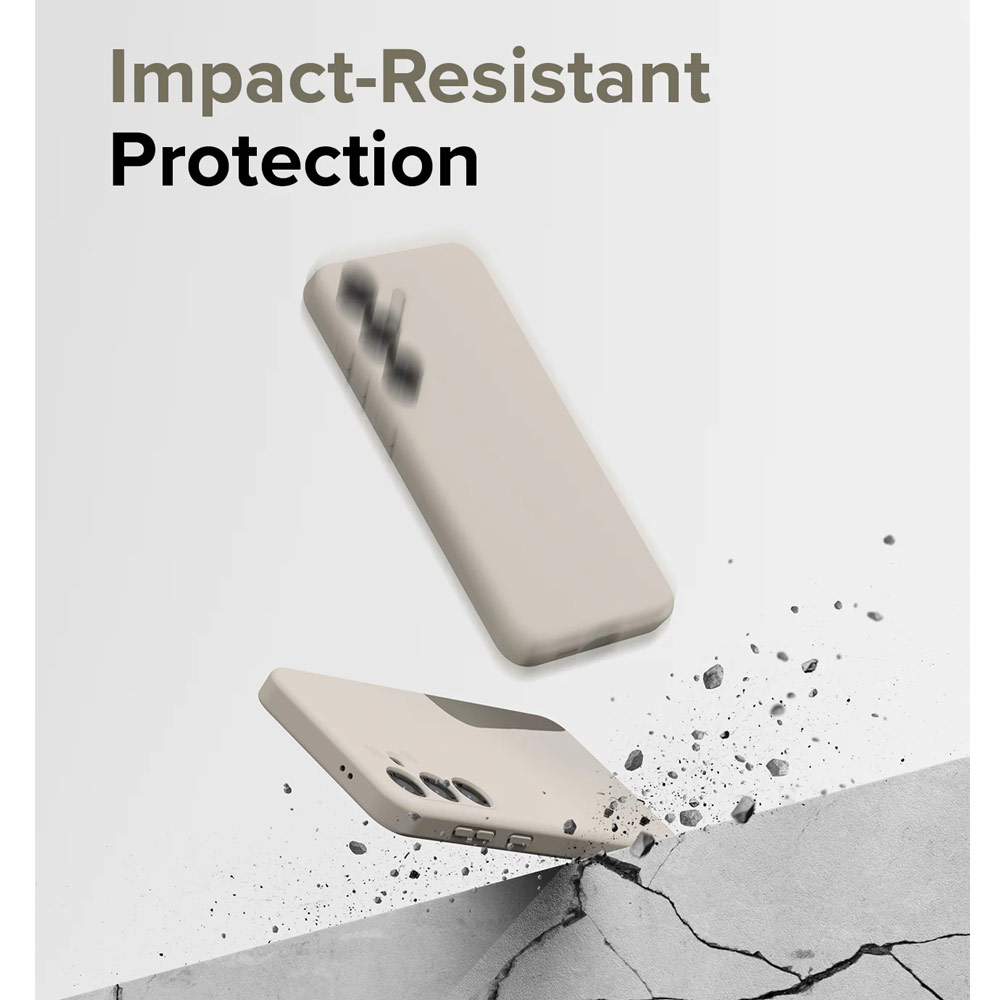 Picture of Samsung Galaxy S24 Case | Ringke Soft Liquid Silicone Case with Magnetic Ring Protection Case for Samsung Galaxy S24 (Stone)